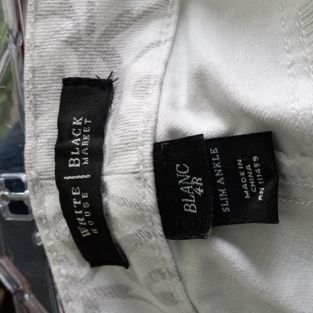WhiteHouse/Blackmore, White&Toupe Blanc Jeans. Sz 4 R. 28/28 Straight - Picture 8 of 8